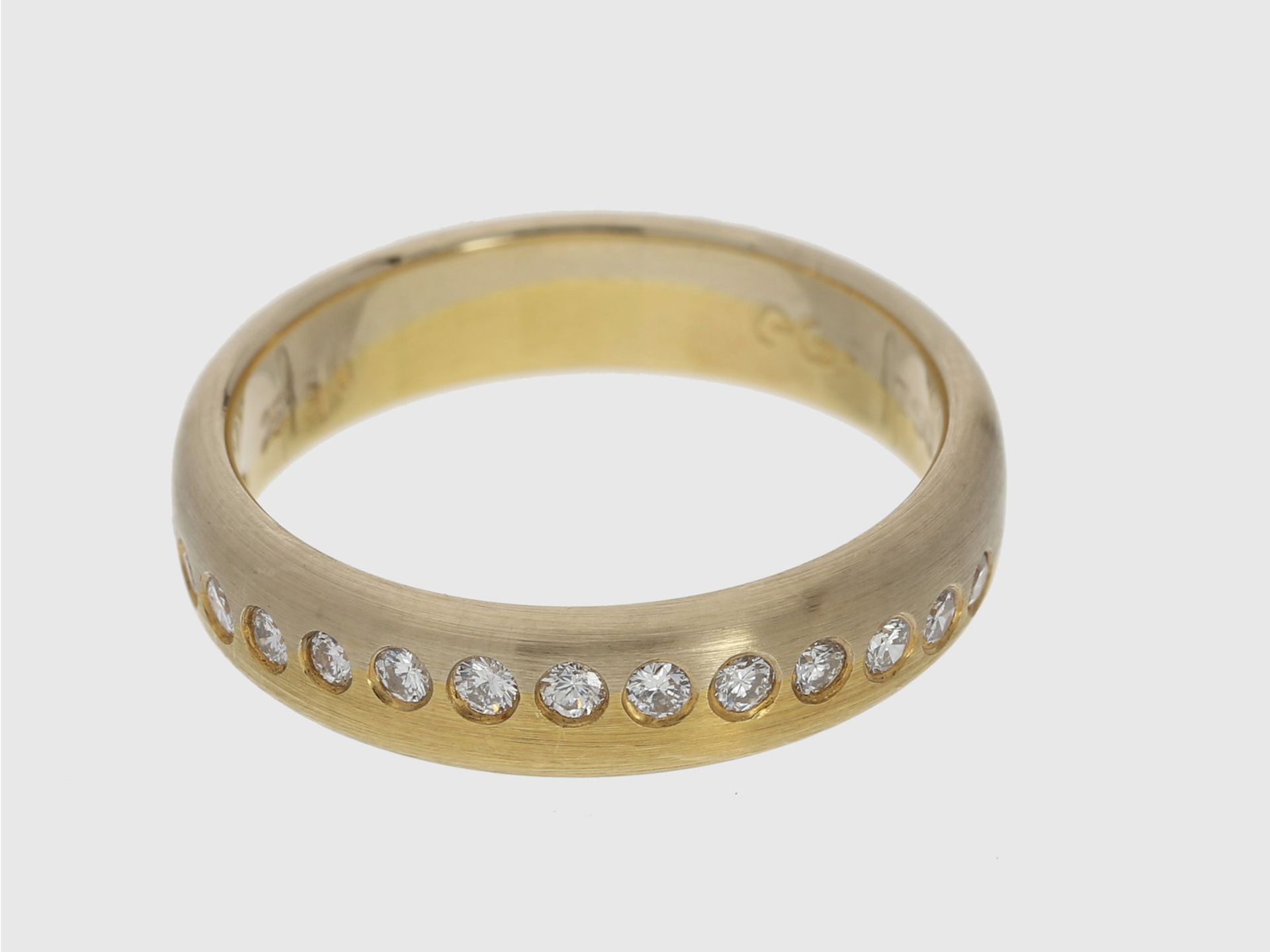 Ring: moderner, ungetragener Bicolor-Brillantring, 18K Gold, neu mit Etikett, NP 1158€Ca. Ø17mm,
