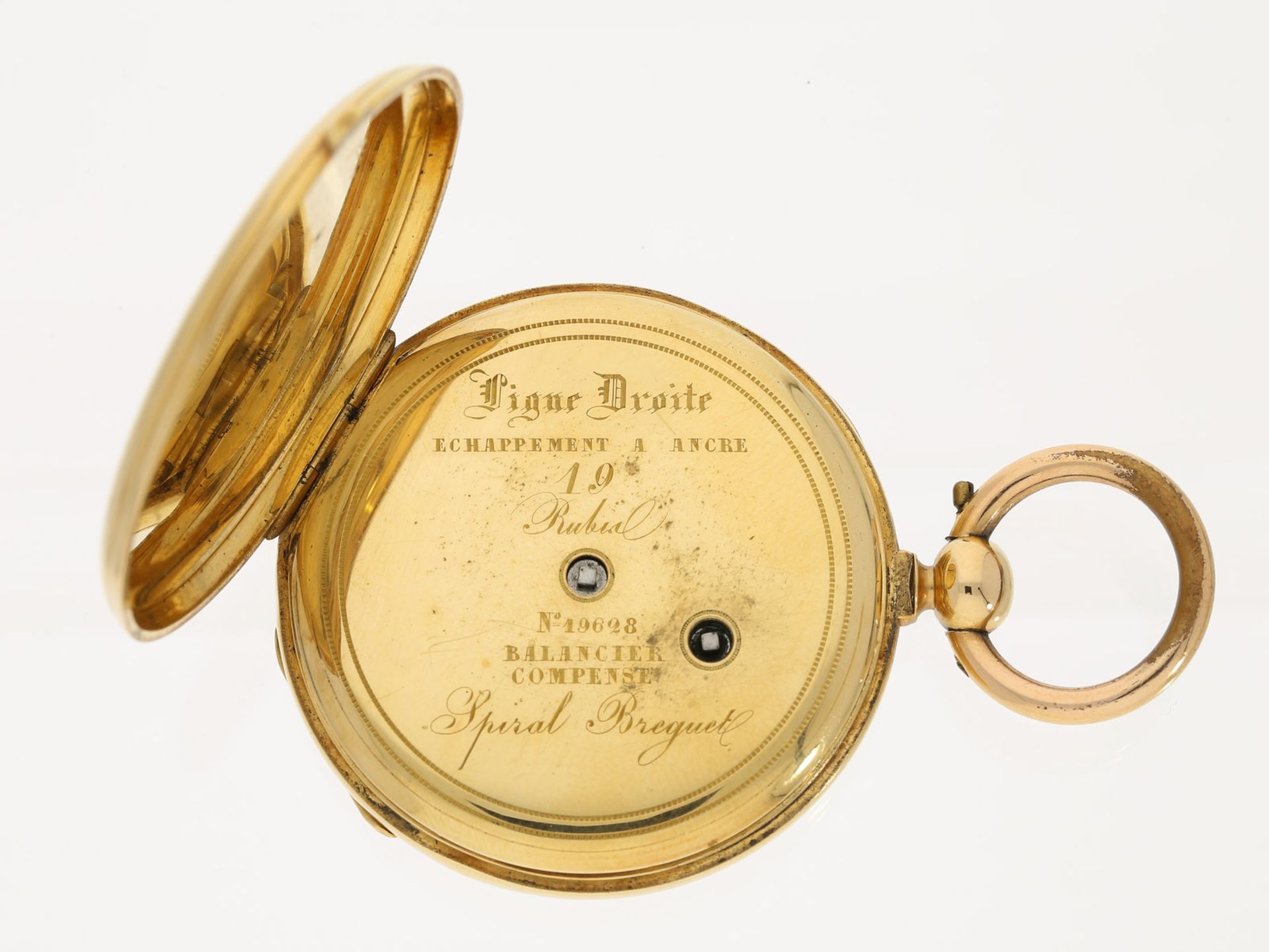 Taschenuhr: frühe Lepine mit 18K Goldgehäuse und besonderer Werksqualität, vermutlich Frankreich - Image 2 of 3