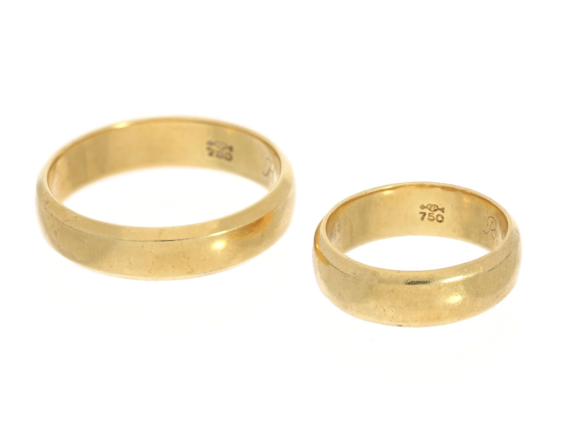 Ring: Paar alte Trauringe von 1941, antiker Markenschmuck von NiessingCa. Ø16,5mm und ca. Ø22,5mm,