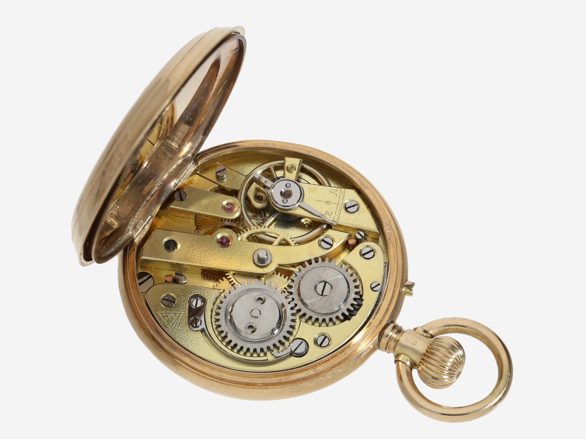 Taschenuhr: sehr schön erhaltene, goldene Damentaschenuhr/Anhängeuhr, um 1900, R. Albert Rielé, La - Image 3 of 3