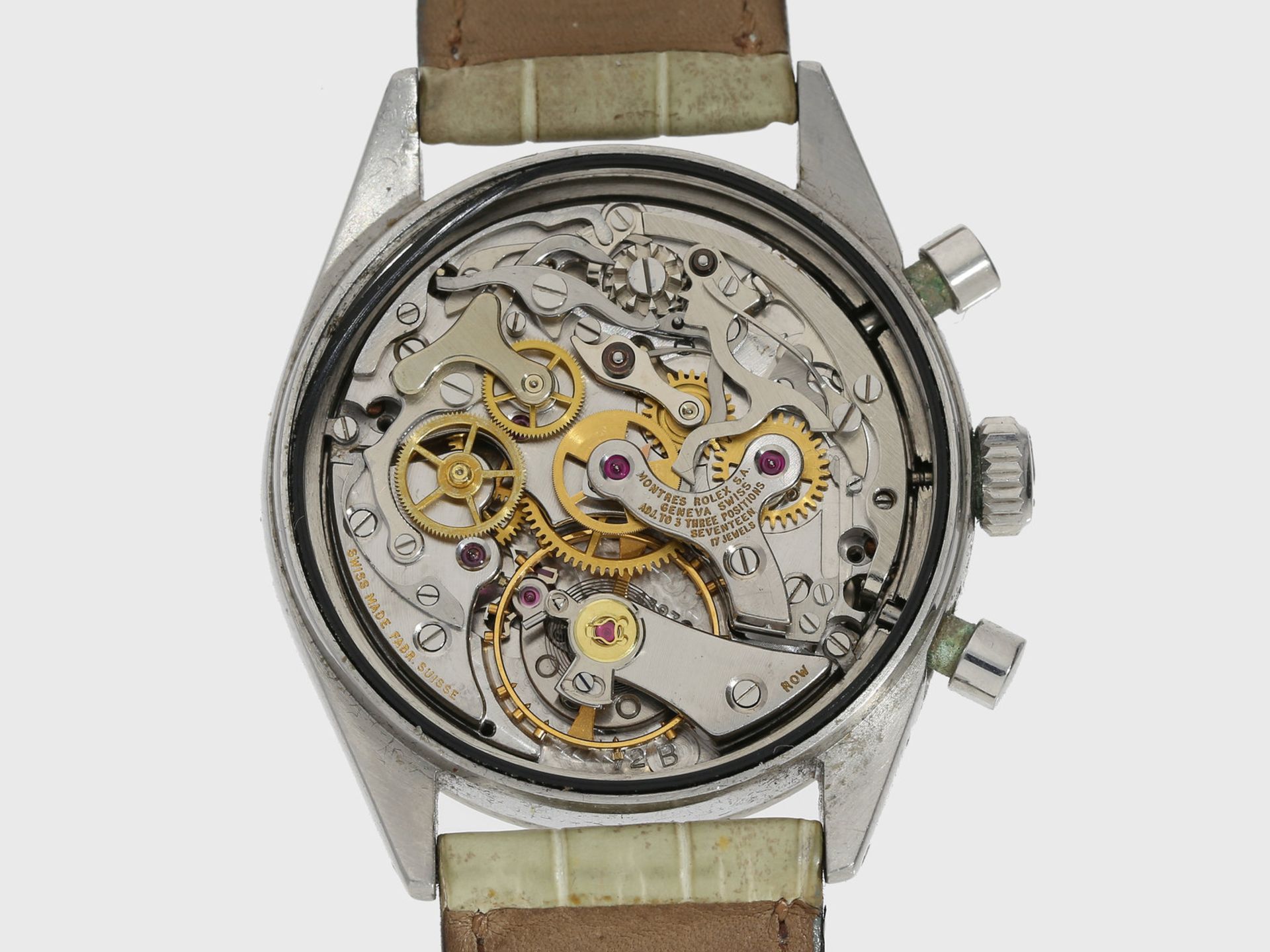 Armbanduhr: äußerst rarer, früher Rolex Stahl-Chronograph Ref. 6238, sog. "Pre-Daytona", ca.1964, - Image 2 of 4