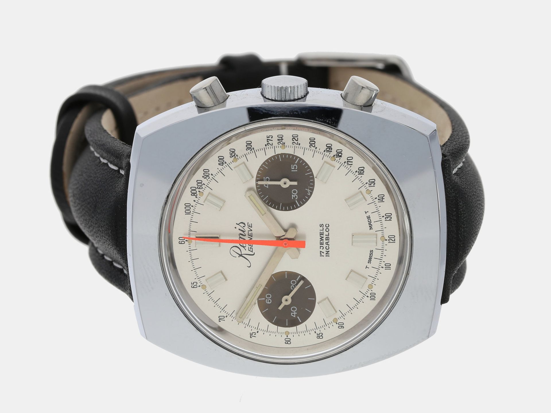 Armbanduhr: attraktiver, neuwertiger vintage Chronograph "Renis", 70er Jahre, vermutlich new-old-