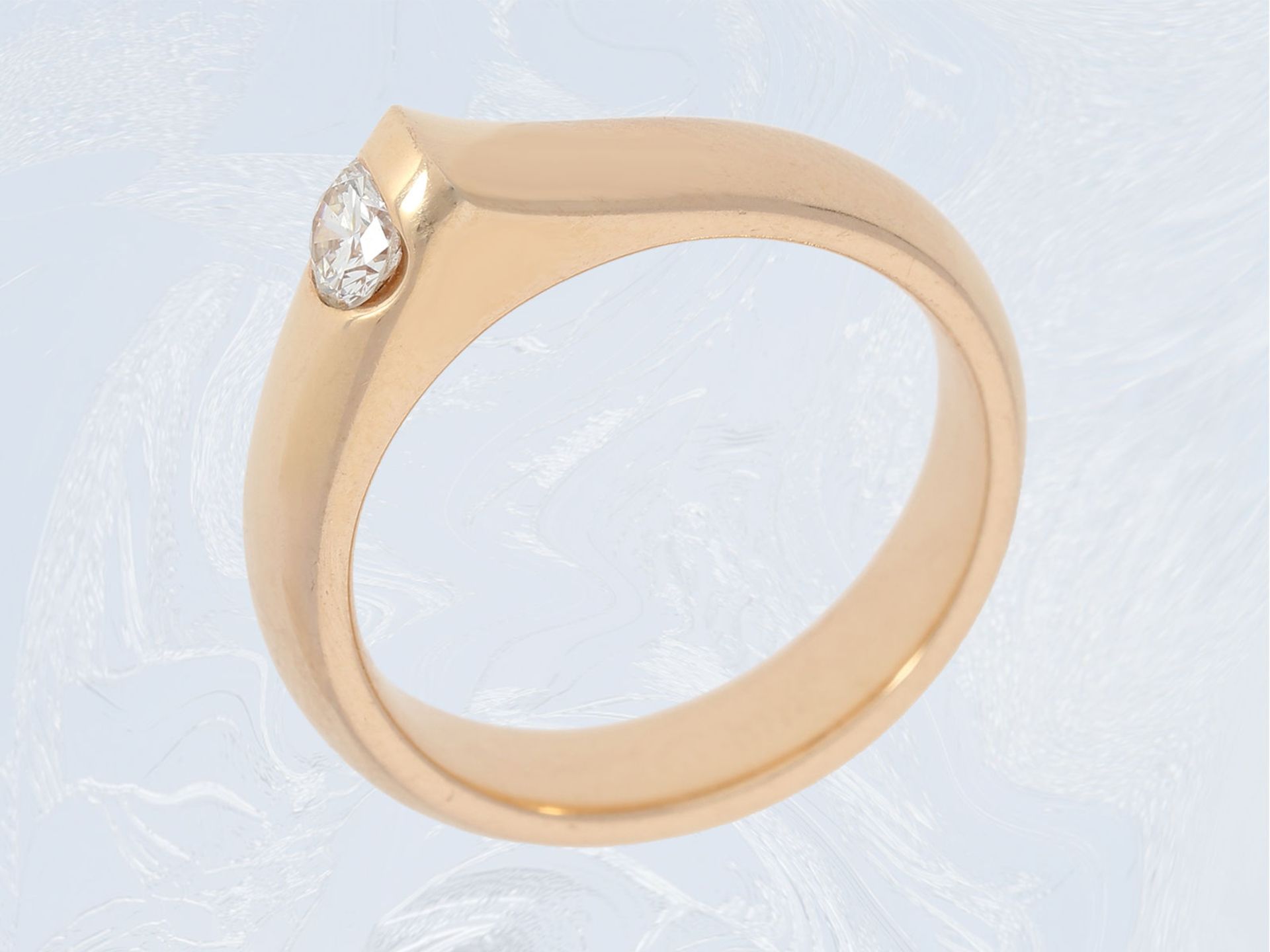 Ring: ausgefallener Brillant-Goldschmiedering, 0,23ct, seltenes Design, ungetragenCa. Ø17mm, RG53, - Image 2 of 2