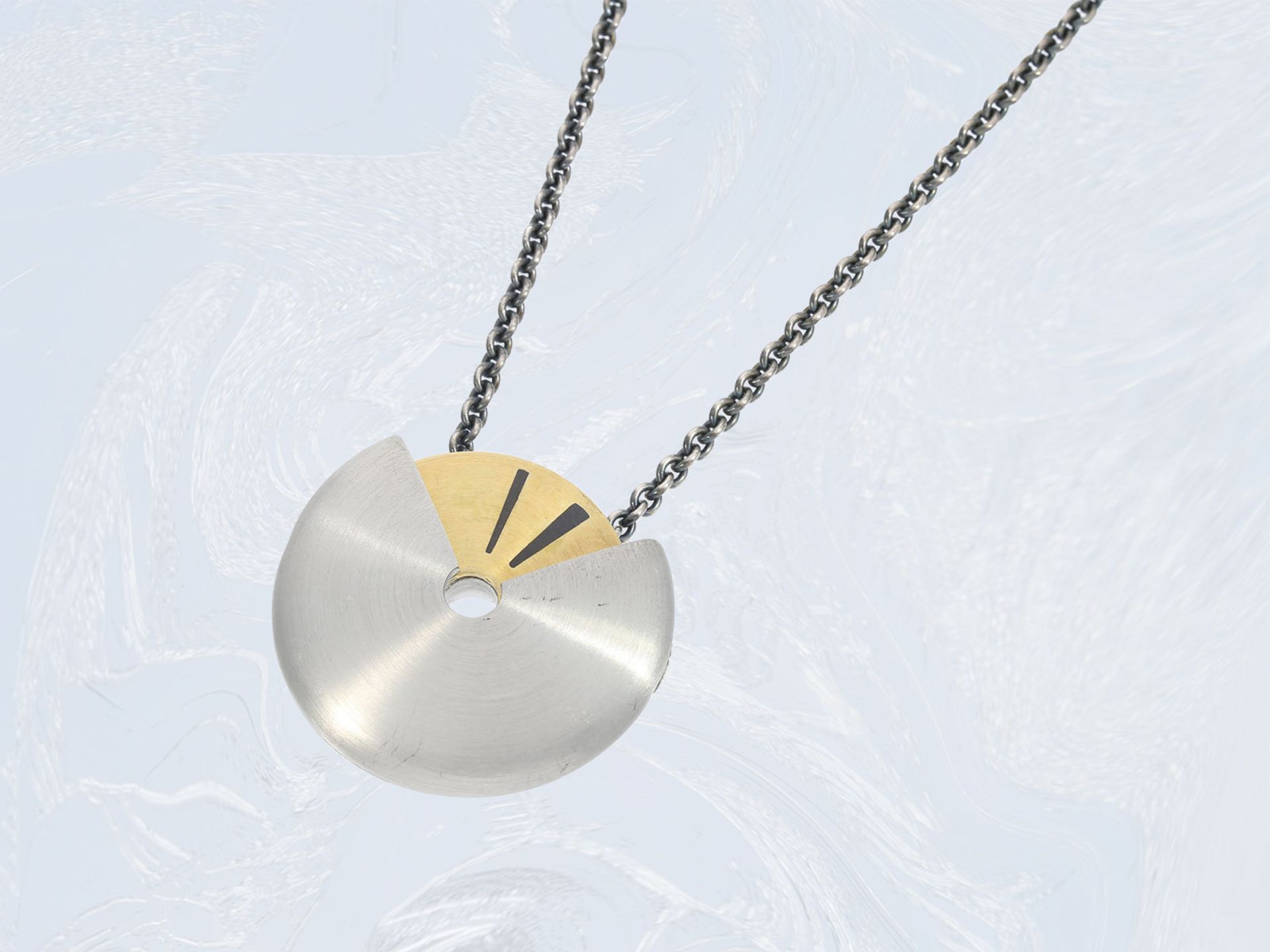 Kette/Collier: interessantes modernes Designer-Collier, Platin, 14K Gold, 925er Silber, unikate - Bild 2 aus 2