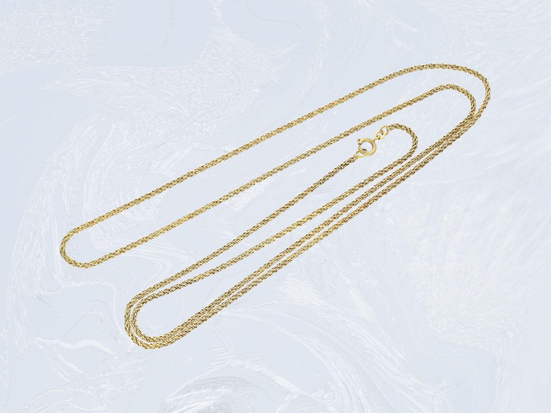 Kette/Collier: ungetragene, lange 14K Goldkette im ZopfmusterCa. 80cm lang, ca. 12g, 14k Gelbgold, - Bild 2 aus 2
