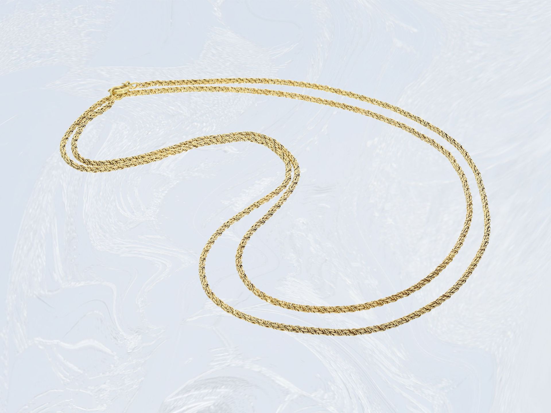 Kette/Collier: ungetragene, lange 14K Goldkette im ZopfmusterCa. 80cm lang, ca. 12g, 14k Gelbgold,