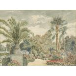 Künstler des 20. Jahrhunderts- Palmengarten - Gouache. 19,5 x 26,5 cm. Unleserlich sign. r. u. Unter