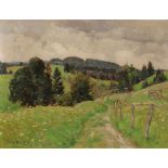 Felix Eisengräber1874 Leipzig - 1940 München - Sommerliche Wiesenlandschaft - Öl/Karton. 50,5 x 67