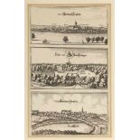 Kaspar Merian1627 Frankfurt - 1686 Holland - Drei Stadtansichten - Radierung. 29 x 17 cm. Unter Glas