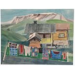 Carl Barth1896 Haan - 1976 Düsseldorf - Alpines Haus - Aquarell/Papier. 48,7 x 63 cm. Sign. l. u.: