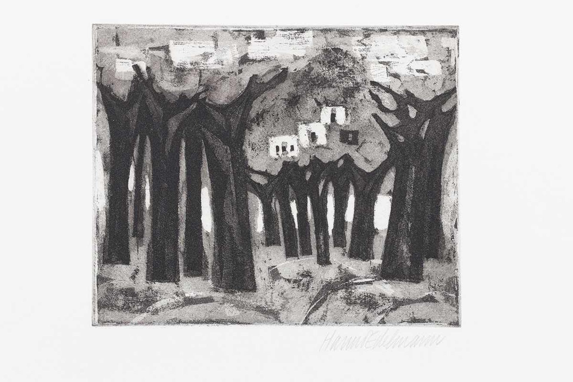 Hanno EdelmannHamburg 1923 - Allee - Lithogra. 18.5 x 22,5 cm. Sign. r. u.: Hanno Edelmann. Das