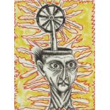Luis Cruz Azaceta1942 Havanna - Wheel of brains - Farblithografie/Bütten. E. A. 37 x 28,5 cm (