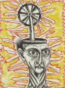 Luis Cruz Azaceta1942 Havanna - Wheel of brains - Farblithografie/Bütten. E. A. 37 x 28,5 cm (