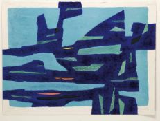 Gustave Singier1909 Warneton - 1984 Paris - Abstrakte Komposition - Farblithografie/Papier. 120/140.