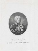 L. Portman- Porträt von General York Graf von Wartenburg - Radierung. 19 x 14 cm. In der Platte bez.