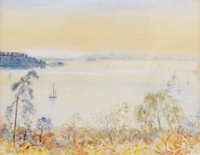 Karl Friedrich Kunz1904 Herzogswalde - 1969 Berlin-Kladow - Abendstimmung am See - Aquarell/