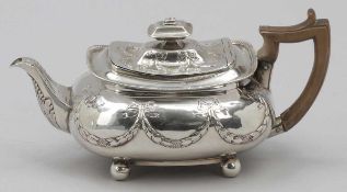 Teekanne George III / Tea PotLondon/England, um 1807 /08. 925er Silber. Punzen: Herst.-Marke, Stadt-