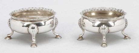 Paar SalièrenDavid Hennell I & Robert Hennell I London/England, um 1771/72. 925er Silber. Punzen: