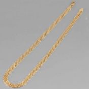 Flaches Collier585er Gelbgold, gestempelt, Gewicht: 8,1 g. L. 45 cm. Karabinerharken.