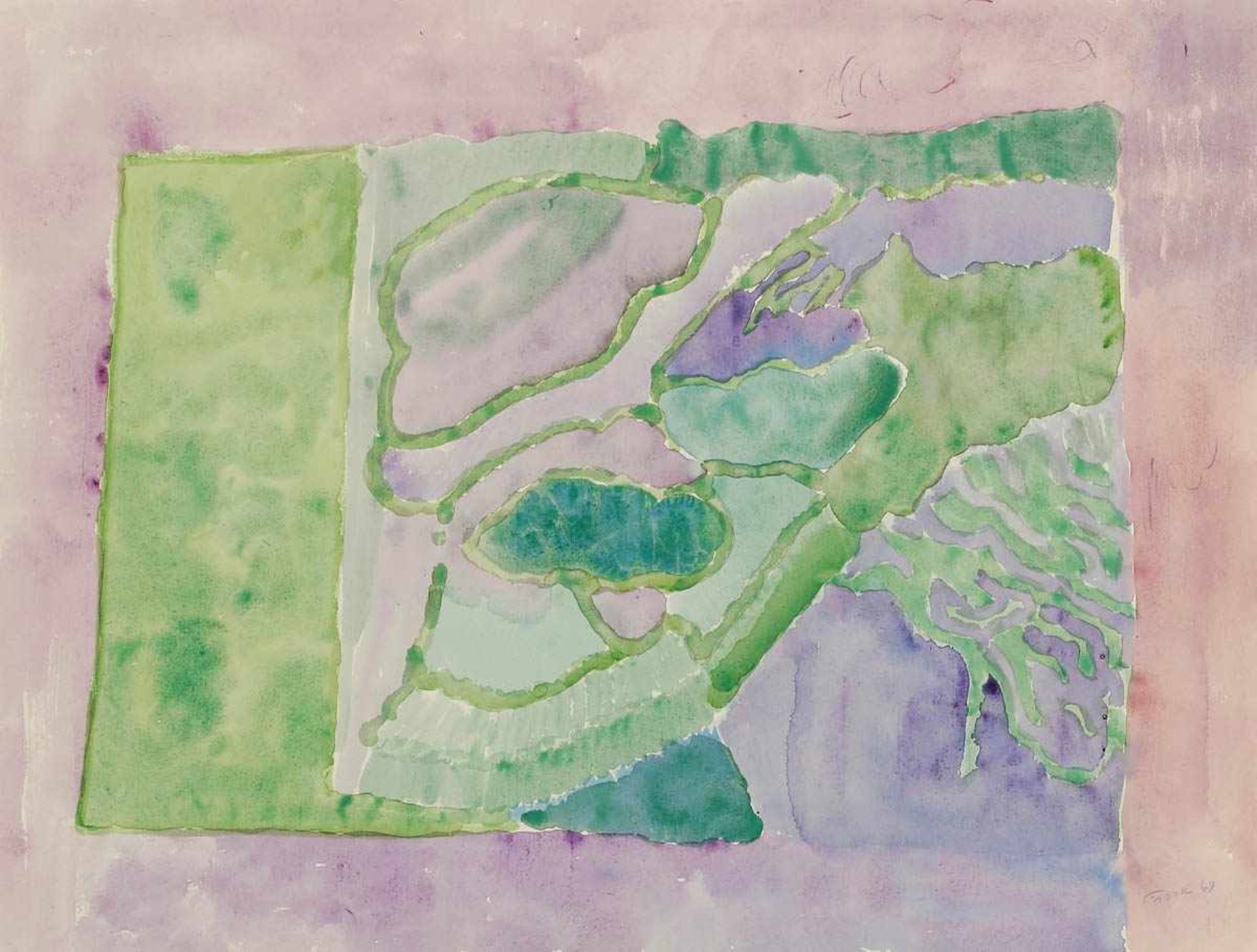 Edvard Frank1909 Korschenbroich/Rheinland - 1972 Saarlouis - Komposition in grün und violett -