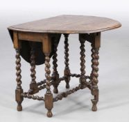 Gateleg TableEngland, 19. Jh. Eiche. 73 x 43/119 x 90 cm. Rest. bed. - Prov.: Sammlung und