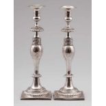 Paar Biedermeier TafelleuchterCarl Friedrich Korock/Breslau, um 1840/50. 750er Silber. Punzen: