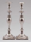 Paar Biedermeier TafelleuchterCarl Friedrich Korock/Breslau, um 1840/50. 750er Silber. Punzen: