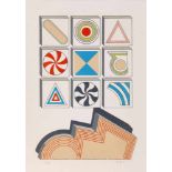 Lucio del Pezzo1933 Neapel - Cassellario - Farbserigrafie/Papier. 16/26. 50 x 35,5 cm, 61 x 45,5