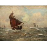 van DahlenKünstler des 20. Jahrhunderts - Boote auf dem Wasser - Öl/Lwd. Doubl. 60 x 80 cm. Sign. l.