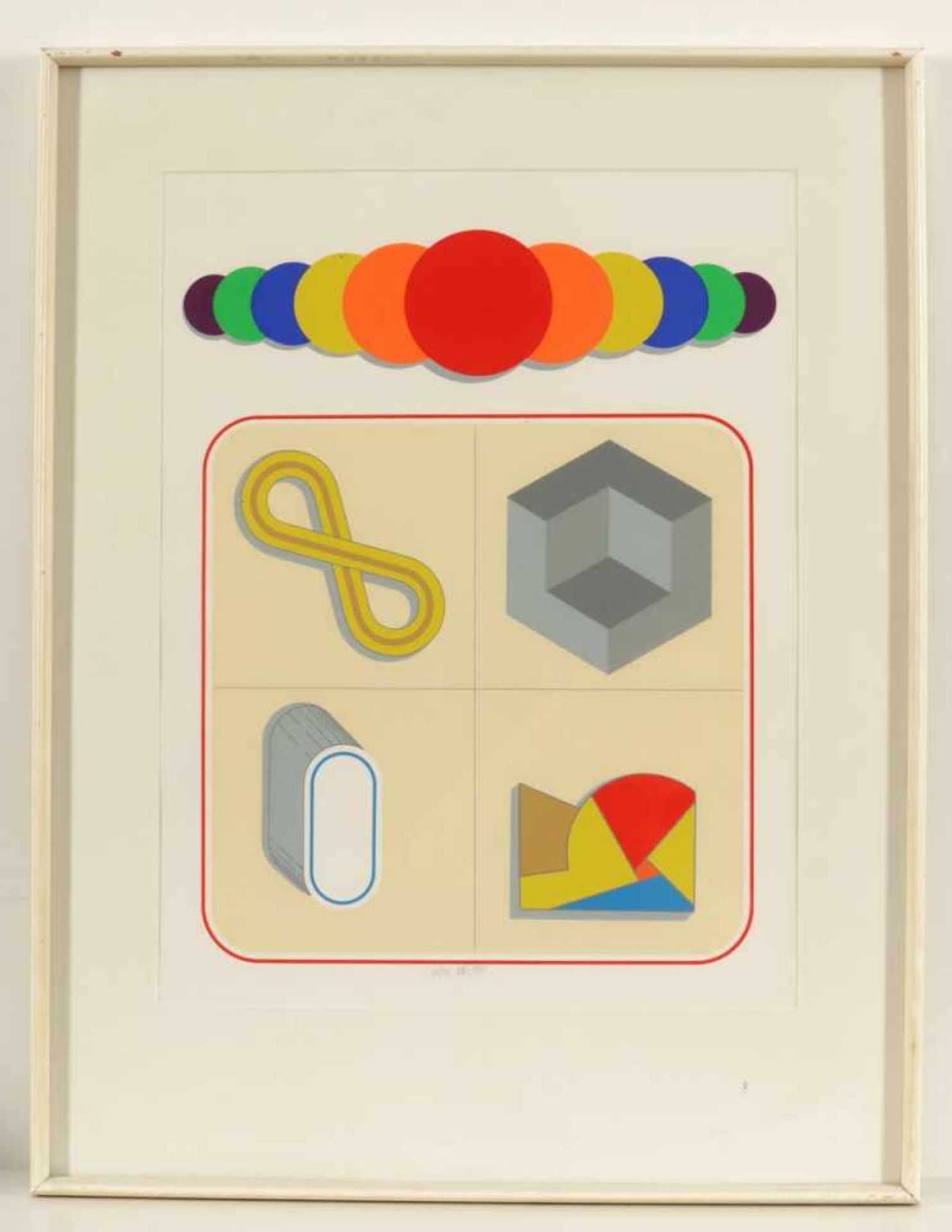 Lucio del Pezzo1933 Neapel - Ohne Titel - Farbserigrafie/Papier. 65/90. 55,5 x 44,3 cm, 62,5 x 48 cm - Bild 2 aus 2