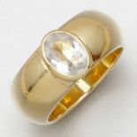 Bandring mit Aquamarin585/- Gelbgold, gestempelt. Gewicht: 24,8g. 1 Aquamarin im Ovalschliff ca. 1,