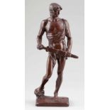 Hubert Netzer1865 Isny/Allgäu - 1939 München - "Siegfried" - Bronze. Braun patiniert. H. 46,5 cm.