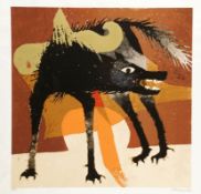 Jean-Marie Pirot (Arcabas)1926 Metz - 2018 Saint-Pierre-de-Chartreuse - Der Wolf - Farbserigrafie/