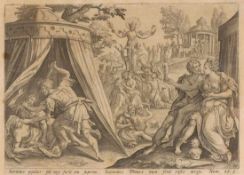 Johann Sadeler d. Ä.1550 Brüssel - Venedig um 1600 nach - "Pinehas tötet Simri und Kosbi" -