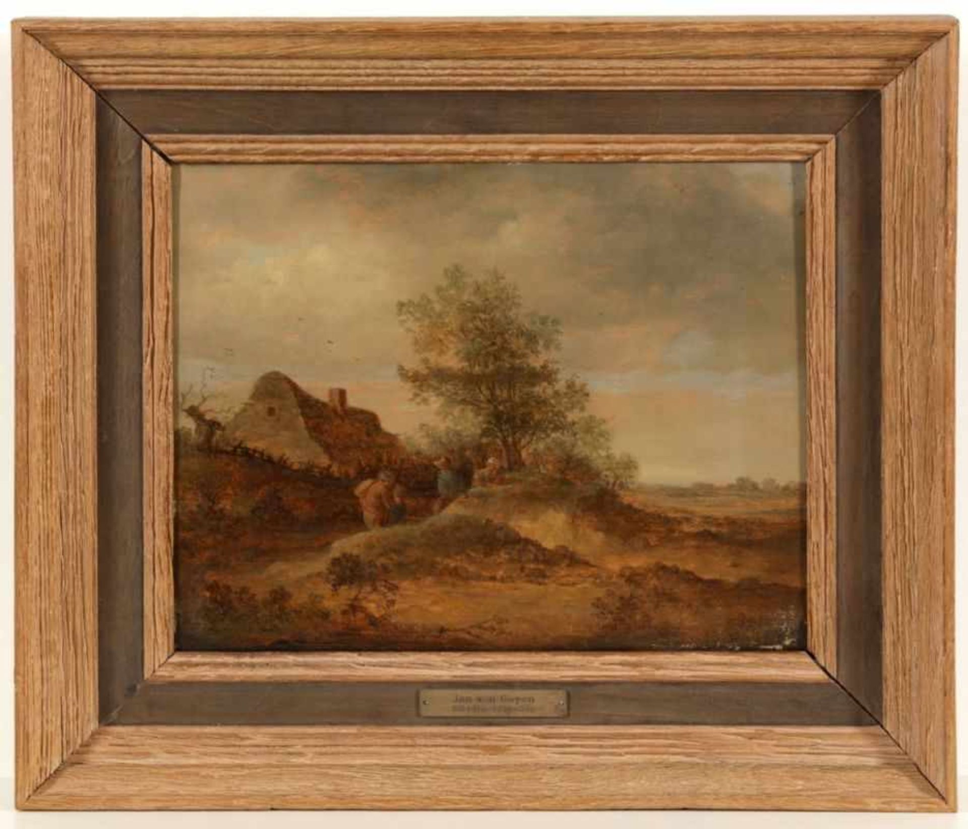 Jan van Goyen1596 Leiden - 1556 Den Haag attr. - Landschaft mit Bauern - Öl/Holz. 28 x 36 cm. - Image 2 of 2