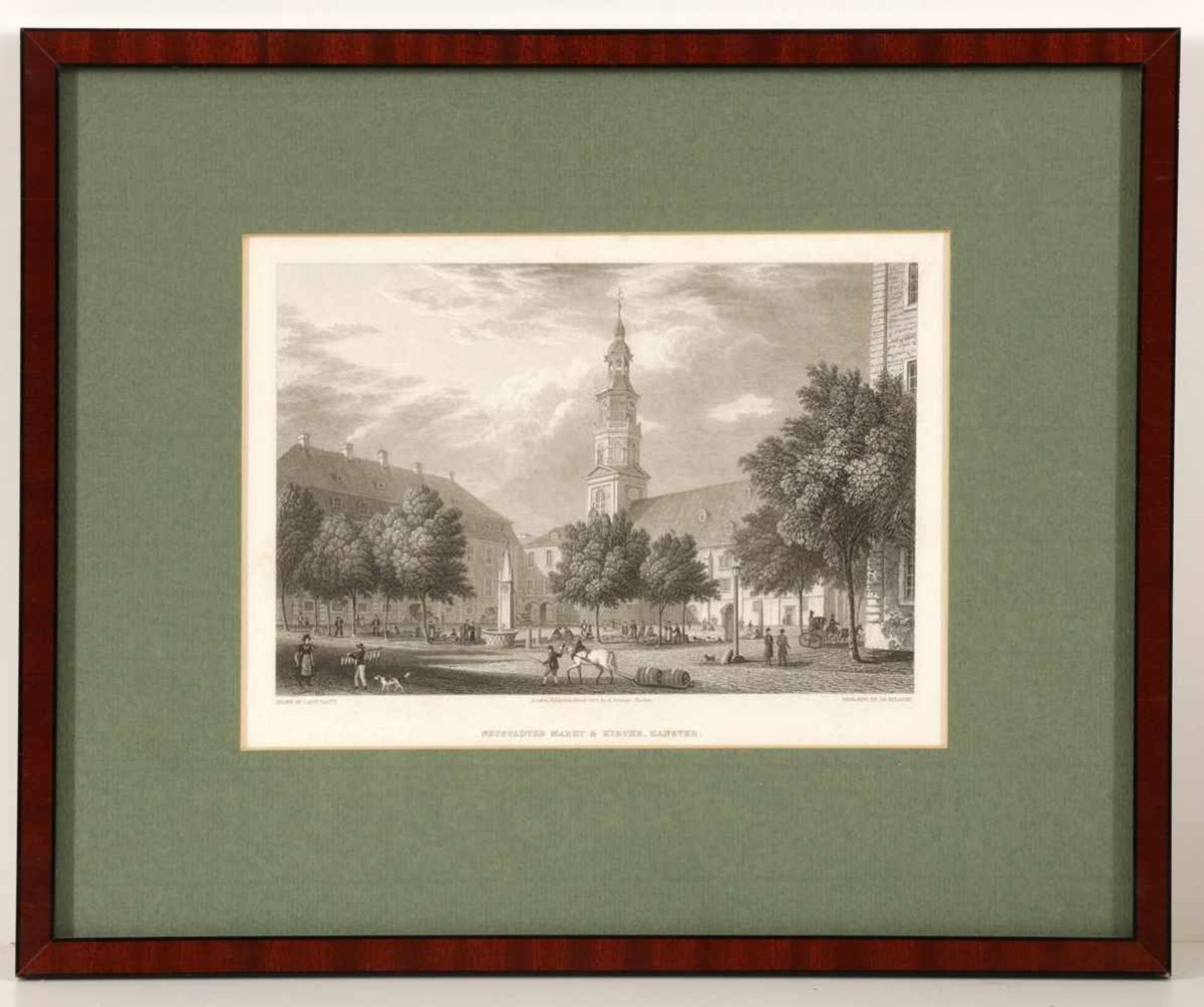 James RedawayGrafiker des 19. Jahrhunderts. - "Neustädter Markt & Kirche, Hanover" - Kupferstich. 14 - Bild 2 aus 2
