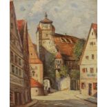 Julius Köhrer1897 Stuttgart - tätig in München - Rothenburg ob der Tauber - Öl/Lwd. 60 x 50 cm.