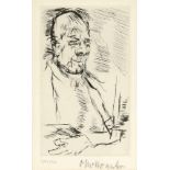 Oskar Kokoschka1886 Pöchlarn - 1980 Montreux - "Selbstbildnis" - Radierung/Papier. 34/100. 15,3 x