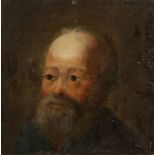 Künstler des 17/18. Jahrhundert- Porträt eines alten Mannes - Öl/Holz. 26,5 x 26,5 cm. Ungerahmt.
