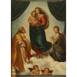 Künstler des 20. Jahrhunderts- Die sixtinische Madonna (nach Raffael) - Öl/Lwd. 98,5 x 73 cm.