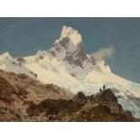 Otto von Kameke1826 Stolp - 1899 Berlin - "Matterhorn" - Öl/Hartfaser. 21,5 x 28,5 cm. Sign. l.