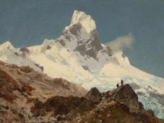 Otto von Kameke1826 Stolp - 1899 Berlin - "Matterhorn" - Öl/Hartfaser. 21,5 x 28,5 cm. Sign. l.