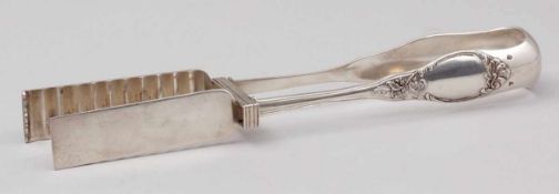 SpargelzangeBelgien, um 1900. 800er Silber. Punzen: Herst.-Marke, Feingehaltsstempel. L. 25,5 cm.