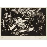 Frans Masereel1889 Blankenberge - 1972 Avignon - "Les cartes" (die Karten) - Holzschnitt/Papier. 3/