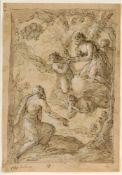 Luigi Rodriguez1570 Messina - 1609 Neapel - Erleuchtungsszene - Tusche, laviert weißgehöht/Papier.