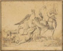 Peter Paul Rubens1577 Siegen - 1640 Antwerpen nach - "Allegorie der Stärke" - Kupferstich. 45,5 x 55