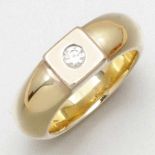 Bandring mit Brillant585/- Gelbgold, gestempelt. Gewicht: 20,2g. 1 Brillant ca. 0,25ct. Ringgröße