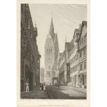 James RedawayGrafiker des 19. Jahrhunderts. - "The Koeblinger Strape, Hanover" - Kupferstich. 19,5 x