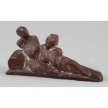 Hans-Joachim Müller1952 Donaueschingen - Liegendes Paar - Bronze. Braun patiniert. H. 8,5 cm. L.