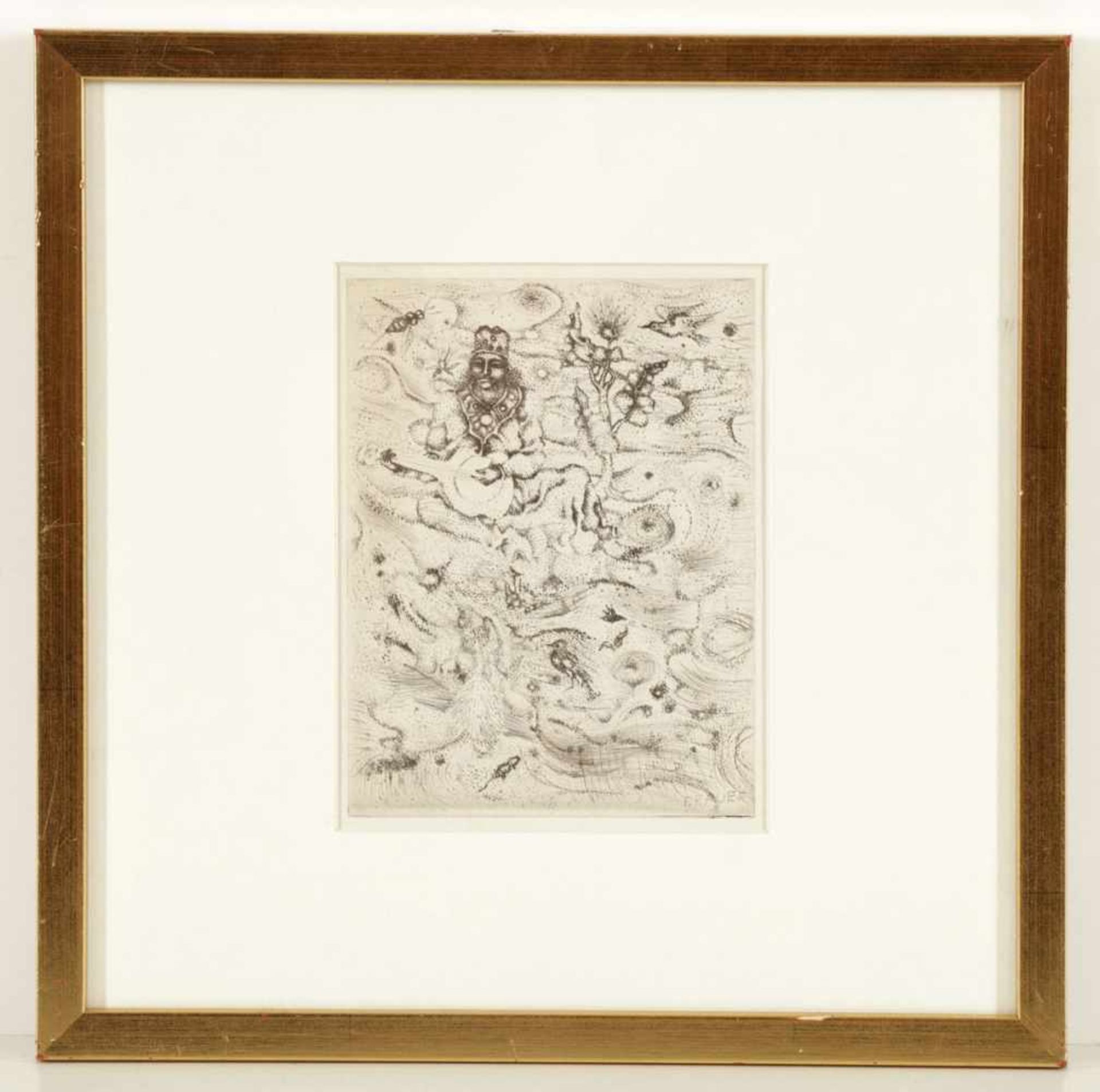 Arik Brauer1929 Wien - Frühling - Radierung/Papier. 15,7 x 12 cm, 16,5 x 12,5 cm ( - Image 2 of 2